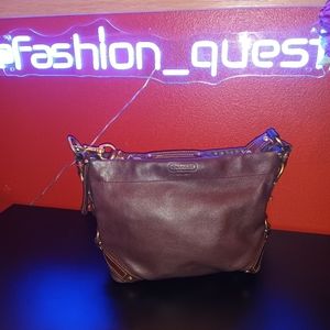 EUC COACH Carly Purse F15251 Brown Pebbled Leather Medium Hobo Shoulder …